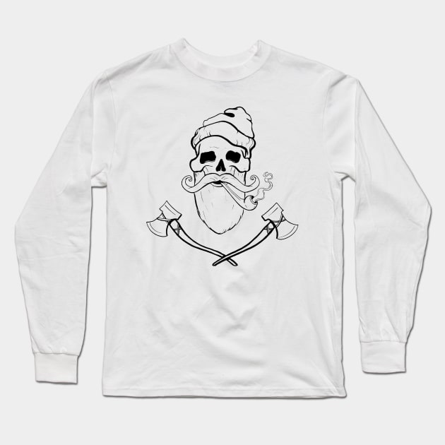 Bearded Ax Man Long Sleeve T-Shirt by IrenesGoodies